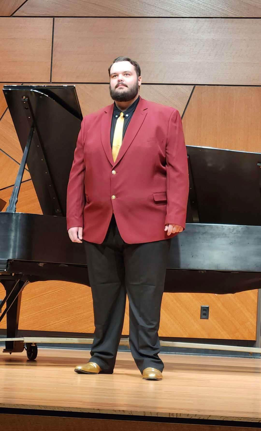 Zak performing at a vocal recital